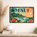 Maui Hawaii metal sign with art-deco vintage travel poster style of Maui Hawaii (hawaii pacific)