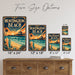 Huntington Beach California metal sign with art-deco vintage travel poster style of Huntington Beach California (california