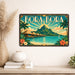 Bora Bora Tahiti metal sign with art-deco vintage travel poster style of Bora Bora Tahiti (tahiti polynesia)