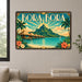 Bora Bora Tahiti metal sign with art-deco vintage travel poster style of Bora Bora Tahiti (tahiti polynesia)