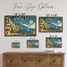 Amalfi Coast Italy metal sign with art-deco vintage travel poster style of Amalfi Coast Italy (italy mediterranean)