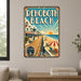 Rehoboth Beach Delaware metal sign with art-deco vintage travel poster style of Rehoboth Beach Delaware (delaware atlantic)