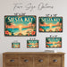 Siesta Key Florida metal sign with art-deco vintage travel poster style of Siesta Key Florida (florida gulf)