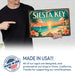 Siesta Key Florida metal sign with art-deco vintage travel poster style of Siesta Key Florida (florida gulf)
