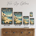 Nantucket Massachusetts metal sign with art-deco vintage travel poster style of Nantucket Massachusetts (new england coast)
