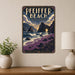 Pfeiffer Beach Big Sur California metal sign with art-deco vintage travel poster style of Pfeiffer Beach Big Sur California
