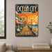 Ocean City New Jersey metal sign with art-deco vintage travel poster style of Ocean City New Jersey (new jersey shore)