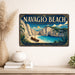 Navagio Beach Zakynthos Greece metal sign with art-deco vintage travel poster style of Navagio Beach Zakynthos Greece