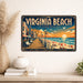 Virginia Beach Virginia metal sign with art-deco vintage travel poster style of Virginia Beach Virginia (virginia atlantic)