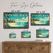 Seven Mile Beach Grand Cayman metal sign with art-deco vintage travel poster style of Seven Mile Beach Grand Cayman (cayman