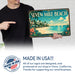Seven Mile Beach Grand Cayman metal sign with art-deco vintage travel poster style of Seven Mile Beach Grand Cayman (cayman