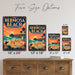 Hermosa Beach California metal sign with art-deco vintage travel poster style of Hermosa Beach California (california coast)
