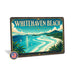 Whitehaven Beach Queensland metal sign with art-deco vintage travel poster style of Whitehaven Beach Queensland (australia