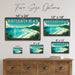 Whitehaven Beach Queensland metal sign with art-deco vintage travel poster style of Whitehaven Beach Queensland (australia