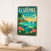 Cozumel Mexico metal sign with art-deco vintage travel poster style of Cozumel Mexico (mexico caribbean)