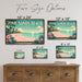 Pink Sands Beach Bahamas metal sign with art-deco vintage travel poster style of Pink Sands Beach Bahamas (bahamas harbour)