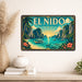 El Nido Palawan Philippines metal sign with art-deco vintage travel poster style of El Nido Palawan Philippines (philippines