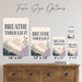 Breathe Through It metal sign with calm boho-modern affirmation poster — Breathe Through It