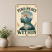 Find Peace Within metal sign with calm boho-modern affirmation poster — Find Peace Within