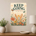 Keep Going Small Steps Still Matter metal sign with calm boho-modern affirmation poster — Keep Going Small Steps Still Matter