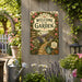 Welcome to the Garden Bloom Grow Thrive metal sign with vintage cottage garden style — Welcome to the Garden Bloom Grow