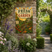 Fresh from the Garden Grown with Care metal sign with vintage cottage garden style — Fresh from the Garden Grown with Care