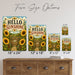 Hello Sunshine Sunflower Garden metal sign with vintage cottage garden style — Hello Sunshine Sunflower Garden