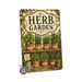 Herb Garden Basil Rosemary Thyme metal sign with vintage cottage garden style — Herb Garden Basil Rosemary Thyme