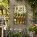 Herb Garden Basil Rosemary Thyme metal sign with vintage cottage garden style — Herb Garden Basil Rosemary Thyme