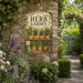 Herb Garden Basil Rosemary Thyme metal sign with vintage cottage garden style — Herb Garden Basil Rosemary Thyme