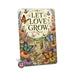 Let Love Grow Wildflower Garden metal sign with vintage cottage garden style — Let Love Grow Wildflower Garden