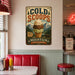 Cold Scoops Mountain Creamery metal sign with vintage americana diner / ice cream style — Cold Scoops Mountain Creamery