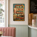 Ice Cream and Malts Route 66 Diner metal sign with vintage americana diner / ice cream style — Ice Cream and Malts Route 66