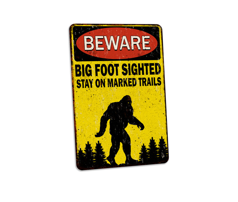 Warning Big Foot Sighted Sign Sasquatch Camper Yard Sign Yeti Funny 108122001036