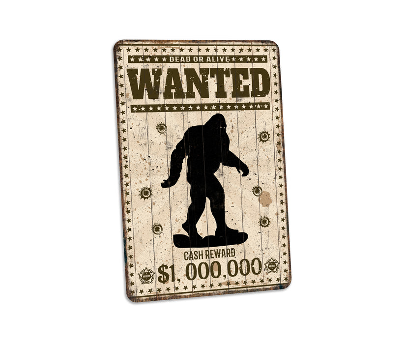 Wanted Sasquatch Sign Reward Big Foot Camper Yard Sign Yeti Funny Garage 108122001039