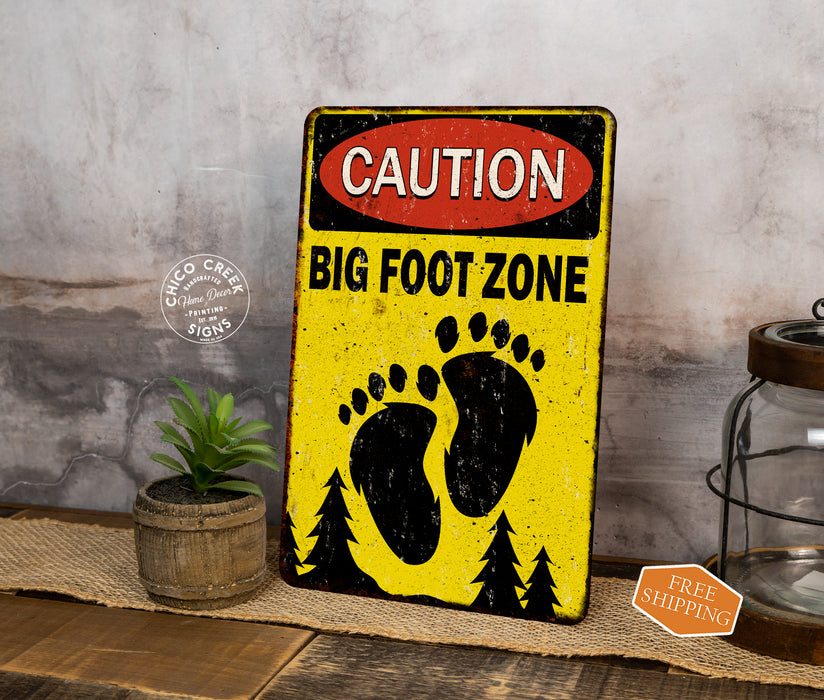 Caution Big Foot Zone Sign Sign Sasquatch Camper Yard Sign Yeti Funny 108122001040