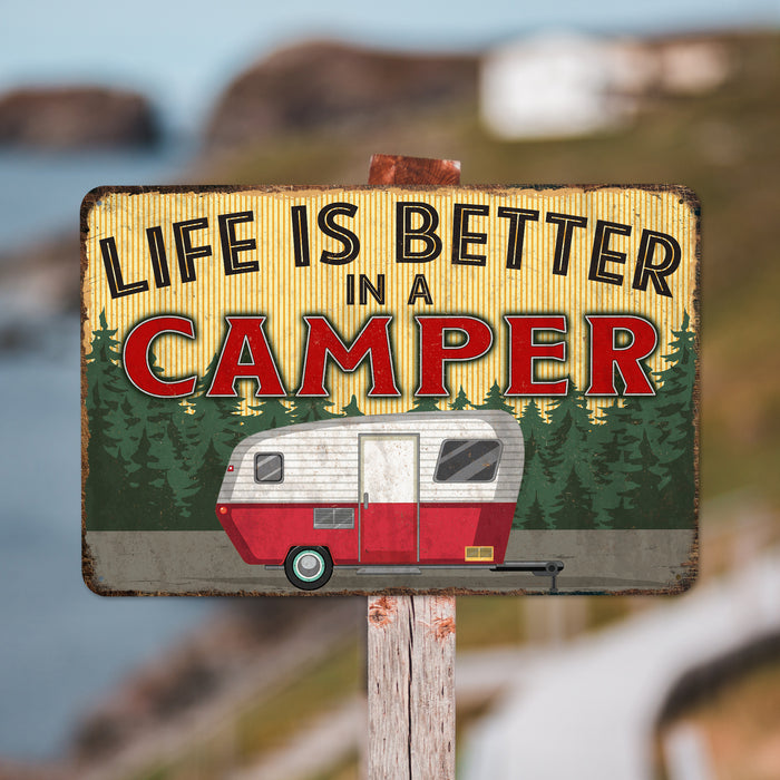 Camping Sign Life is Better in a Camper Gift Cabin Decor Outdoor Decor Tent SiLodge Decor 108122001083