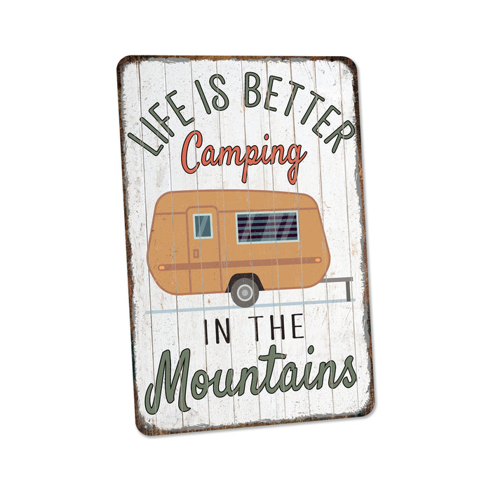 Camping Sign Life is Better Camping Gift Cabin Decor Outdoor Decor Lodge Camper RV