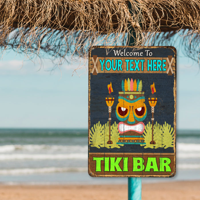 Tiki Bar Sign Beach House Backyard Barbecue Pool Décor Tropical Theme Sign Paradise 108122002039