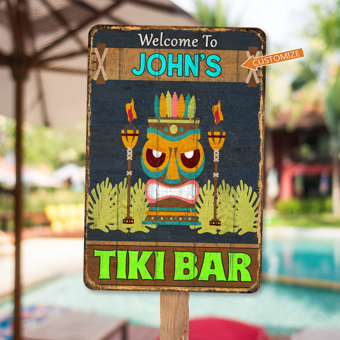 Tiki Bar Sign Beach House Backyard Barbecue Pool Décor Tropical Theme Sign Paradise 108122002039
