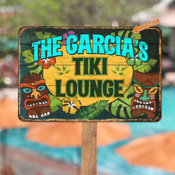 Tiki Lounge Sign Beach House Backyard Bar Barbecue Pool Décor Tropical Theme Sign 108122002041