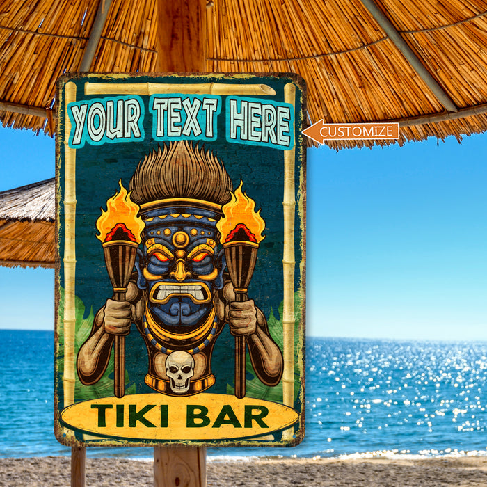 Tiki Bar Sign Beach House Backyard Barbecue Pool Décor Tropical Theme Sign Paradise 108122002042
