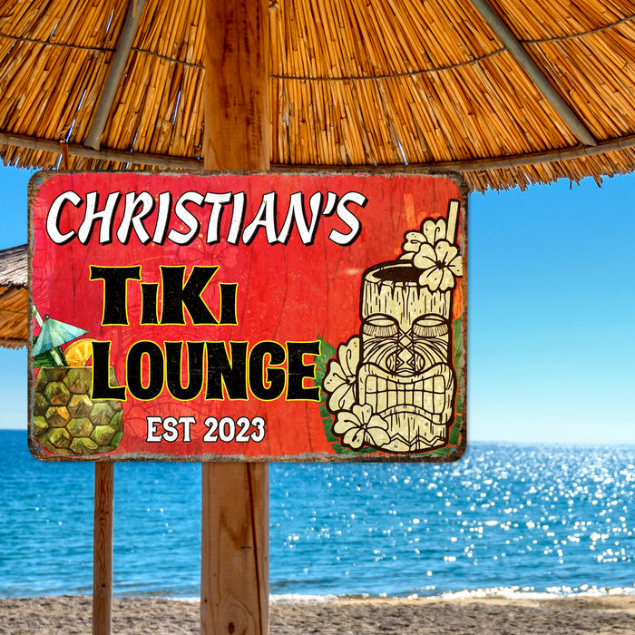 Tiki Lounge Sign Beach House Backyard Bar Barbecue Pool Décor Tropical Theme Sign Paradise 108122002044
