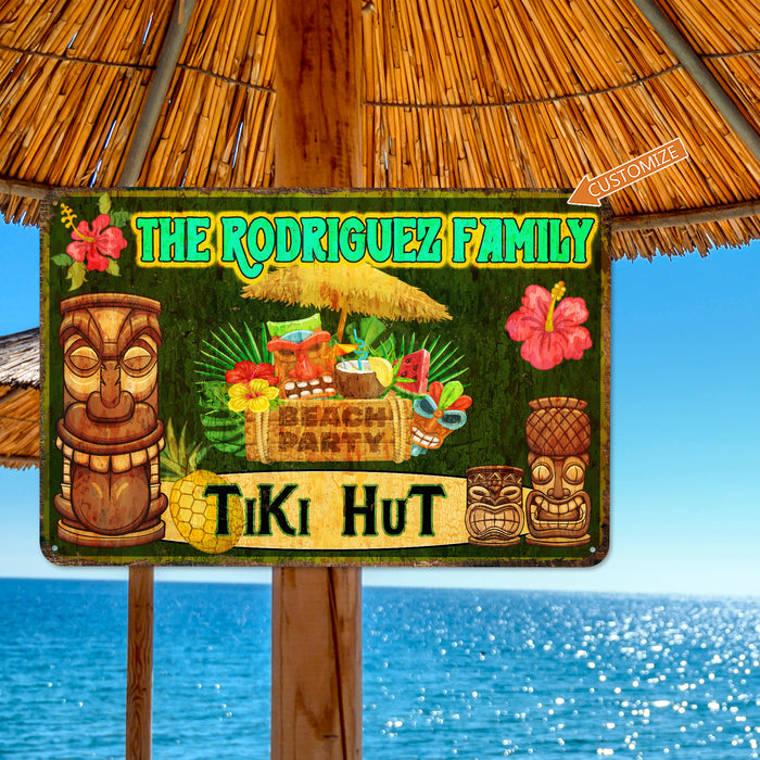 Tiki Hut Sign Beach House Backyard Bar Sign Barbecue Pool Décor Tropical Theme Paradise 108122002047