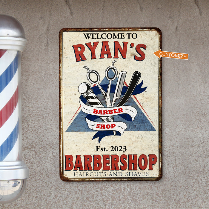 Personalized Barber Shop Sign Haircut Hair Dresser Salon Shave Fade Trim 108122002048