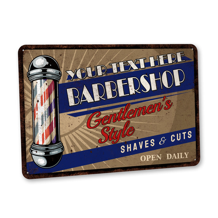 Personalized Barber Shop Sign Barber Pole Haircut Salon Shaves Cuts Fade Trim 108122002050