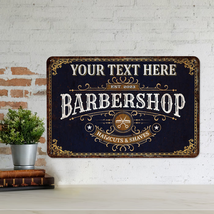 Personalized Barber Shop Sign Haircut Barber Shop Decor Scissor Salon Beauty Parlor 108122002056
