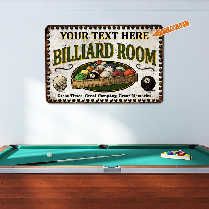Custom Billiard Room Sign Pool Hall Decor Game Room Rustic Snooker