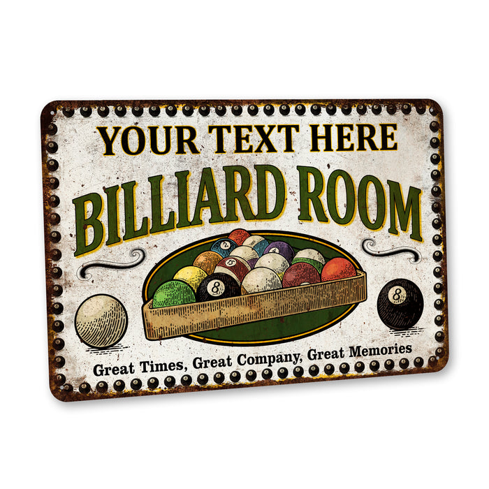 Custom Billiard Room Sign Pool Hall Decor Game Room Rustic Snooker