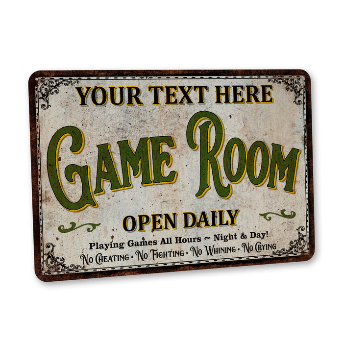 Personalized Game Room Sign Family Room Decor Gamer Gift Children Billiards 108122002062